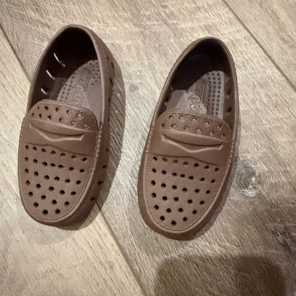 Toddler Brown Perforated Slip-On Walkers
